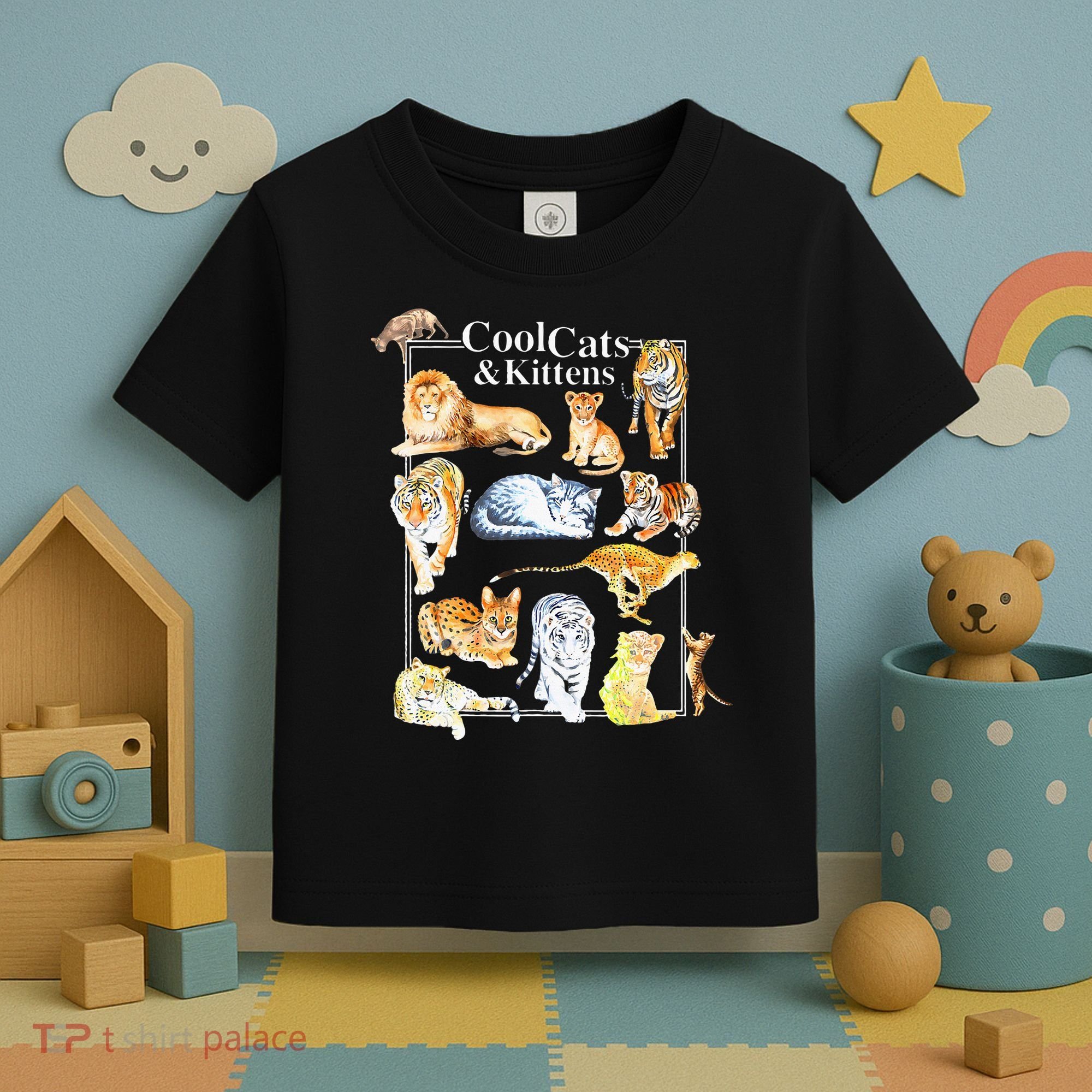 Cool Cats And Kittens Tiger Lion Leopard Felines Toddler T-Shirt