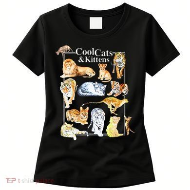 Cool Cats And Kittens Tiger Lion Leopard Felines Women's T-Shirt