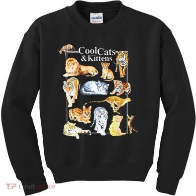 Cool Cats And Kittens Tiger Lion Leopard Felines Kids Sweatshirt