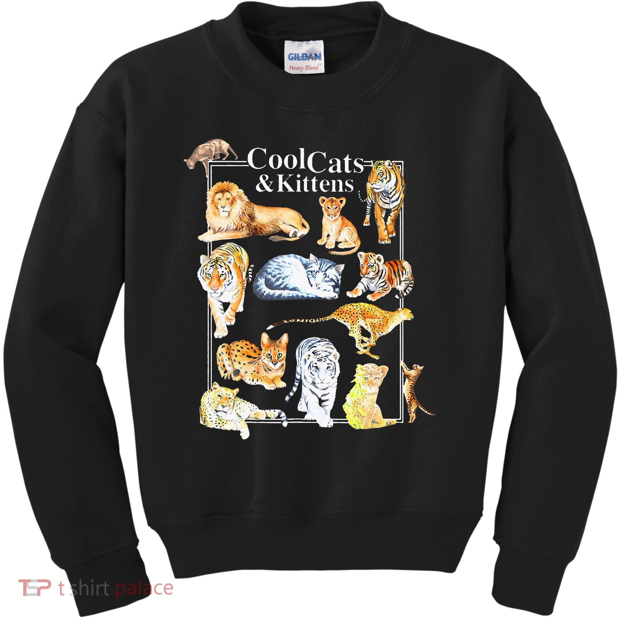 Cool Cats And Kittens Tiger Lion Leopard Felines Kids Sweatshirt