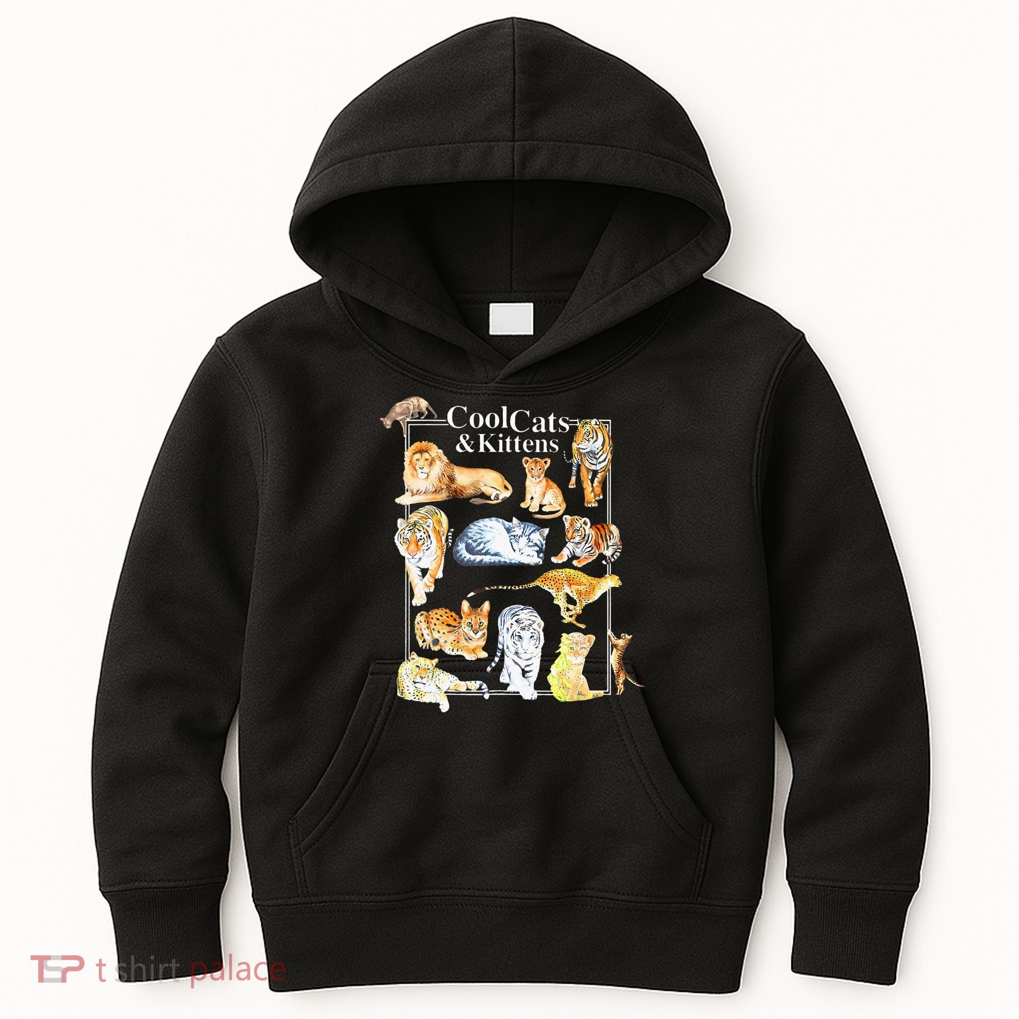 Cool Cats And Kittens Tiger Lion Leopard Felines Kids Hoodie