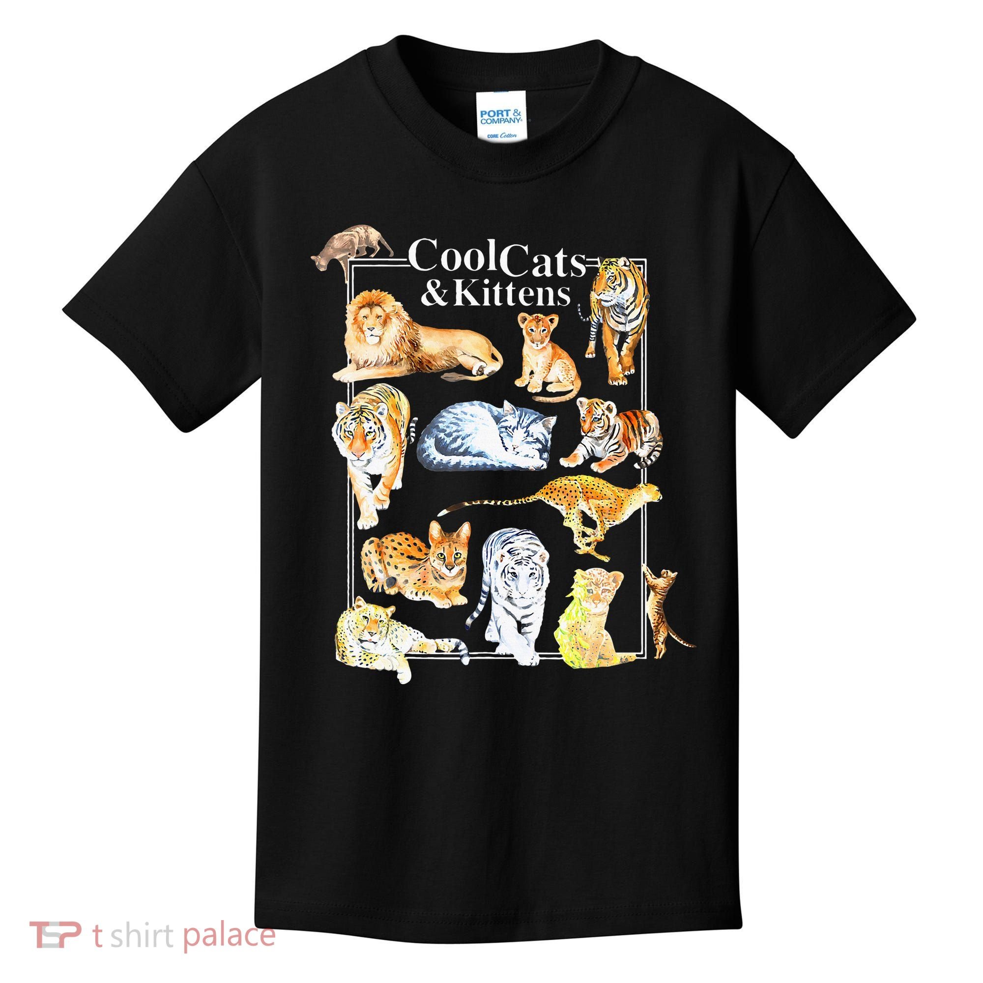 Cool Cats And Kittens Tiger Lion Leopard Felines Kids T-Shirt