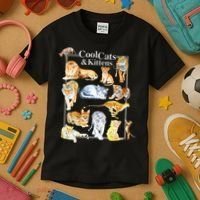 Cool Cats And Kittens Tiger Lion Leopard Felines Kids T-Shirt thumb 3