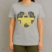 Childhood Cancer Awareness Word Text Art Heart T-Shirt thumb 4
