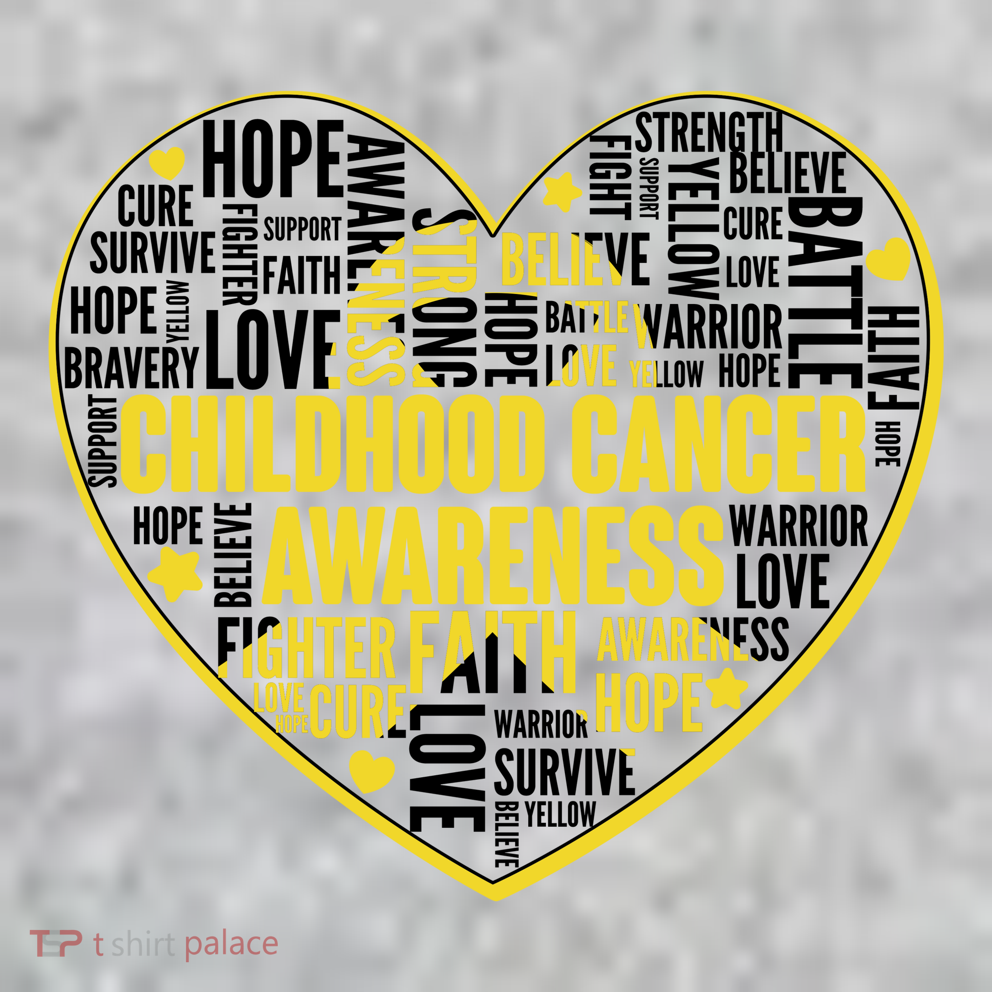 Childhood Cancer Awareness Word Text Art Heart Kids Sweatshirt