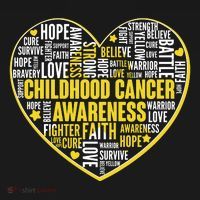 Childhood Cancer Awareness Word Text Art Heart Coaster thumb 2