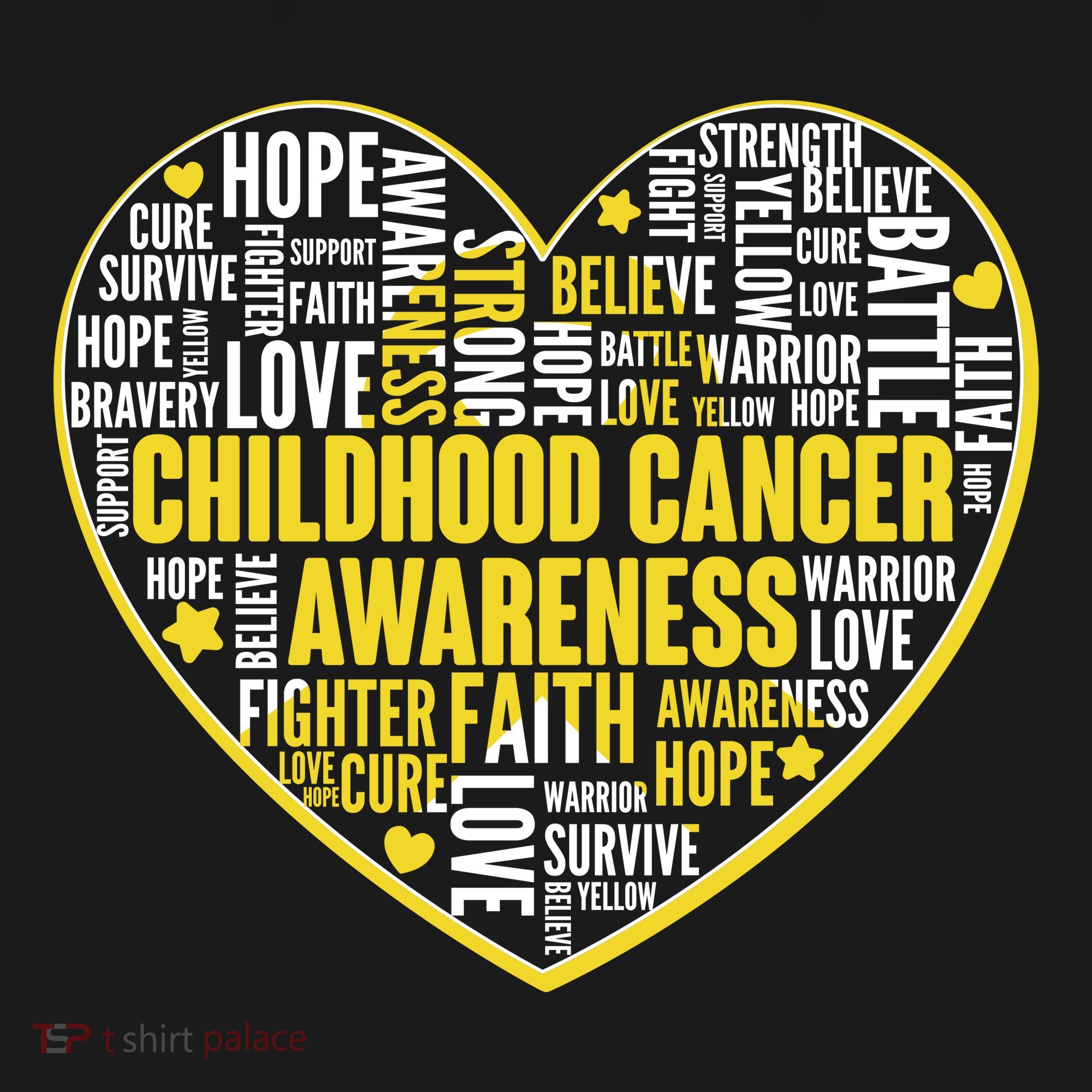 Childhood Cancer Awareness Word Text Art Heart Mousepad