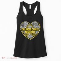 Childhood Cancer Awareness Word Text Art Heart Women's Tank Top thumb 0