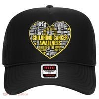 Childhood Cancer Awareness Word Text Art Heart Hat thumb 0