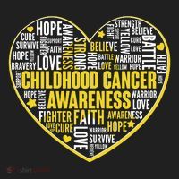 Childhood Cancer Awareness Word Text Art Heart Hat thumb 2