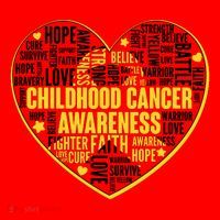 Childhood Cancer Awareness Word Text Art Heart Santa Hat thumb 1