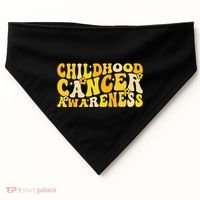 Childhood Cancer Awareness Rainbow Awareness USA-Made Doggie Bandana thumb 0