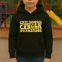Childhood Cancer Awareness Rainbow Awareness Kids Hoodie thumb 3