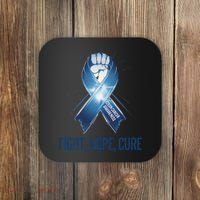 Colon Cancer Awareness - Fight Hope Cure Coaster thumb 0