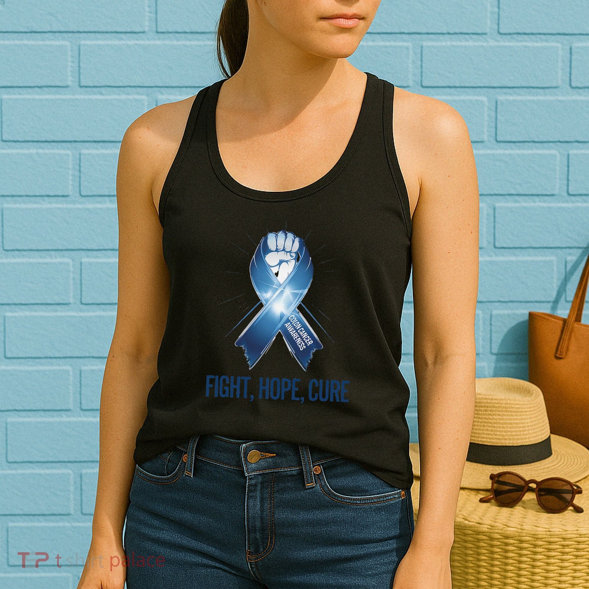 Colon Cancer Awareness - Fight Hope Cure Women's Tank Top