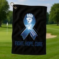 Colon Cancer Awareness - Fight Hope Cure Golf Towel thumb 1