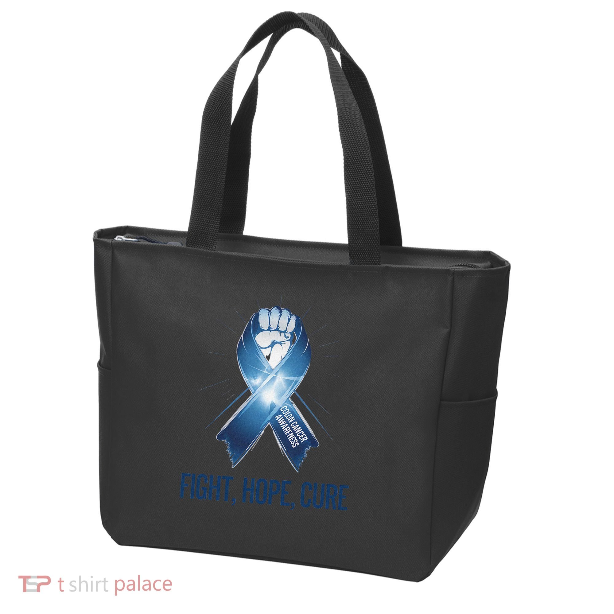 Colon Cancer Awareness - Fight Hope Cure Tote Bag