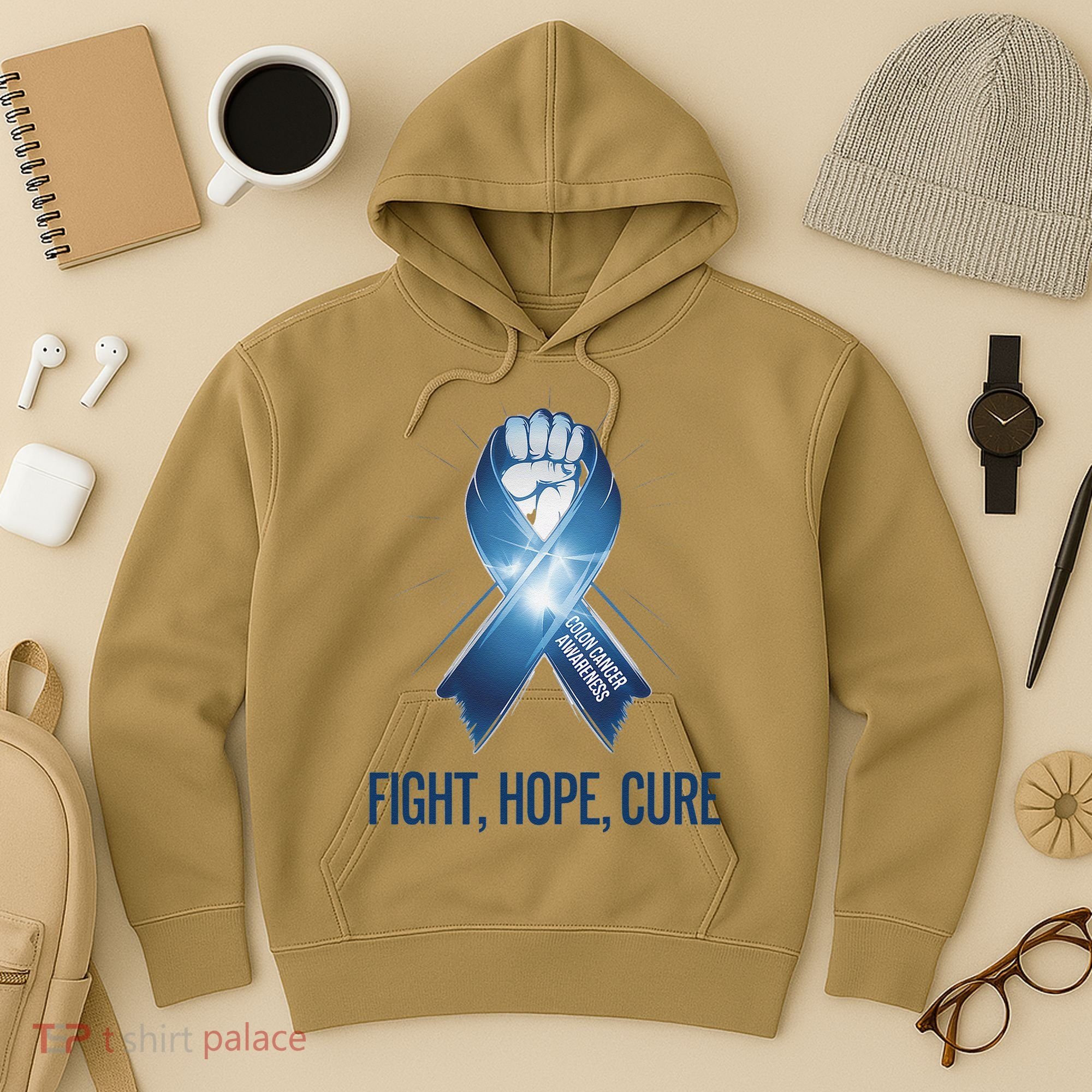Colon Cancer Awareness - Fight Hope Cure Hoodie