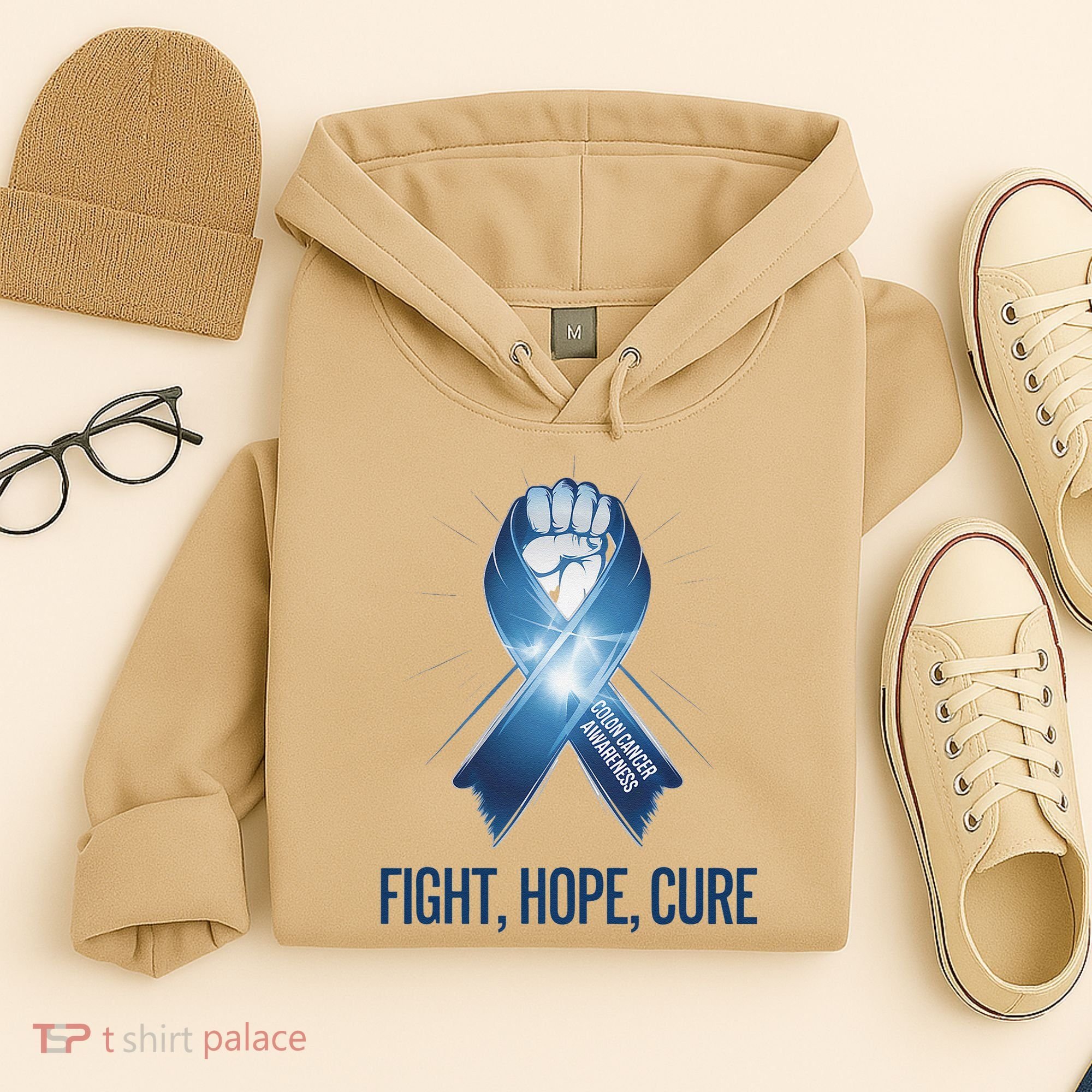 Colon Cancer Awareness - Fight Hope Cure Hoodie