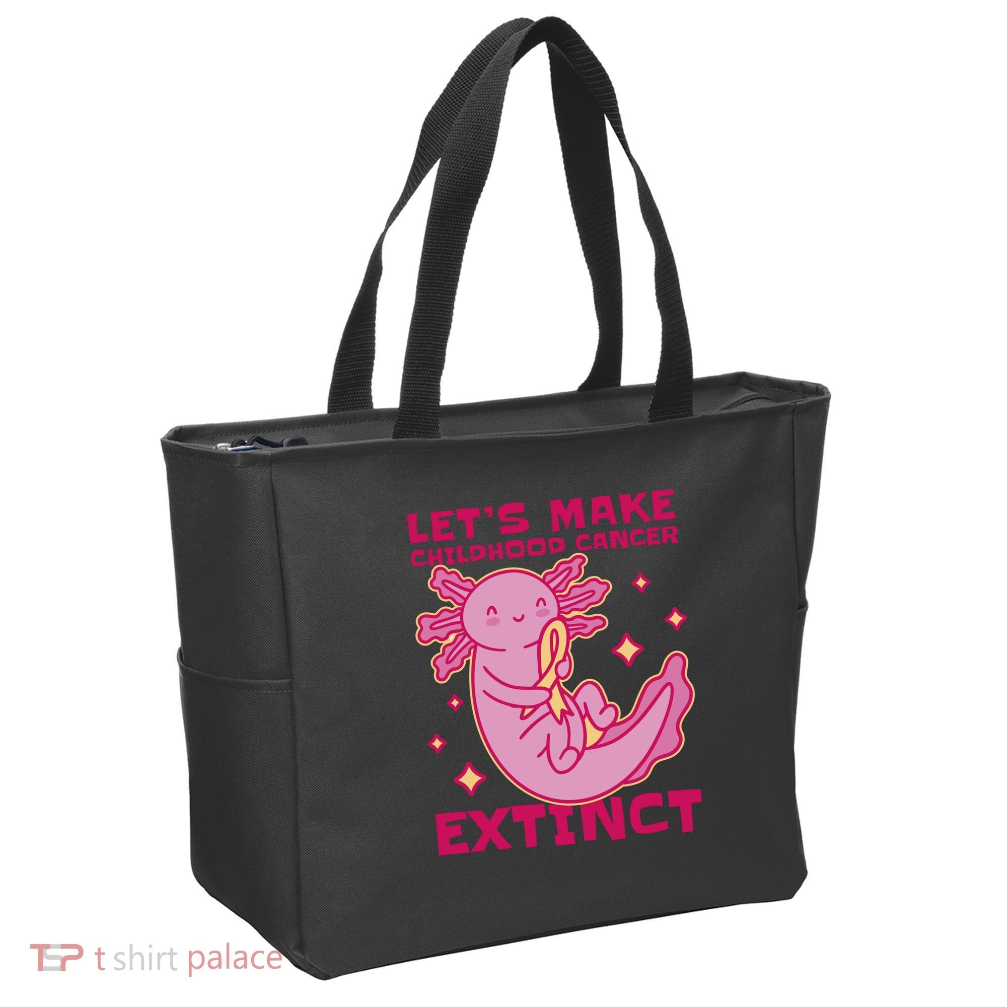 Childhood Cancer Awareness Axolotl Tote Bag