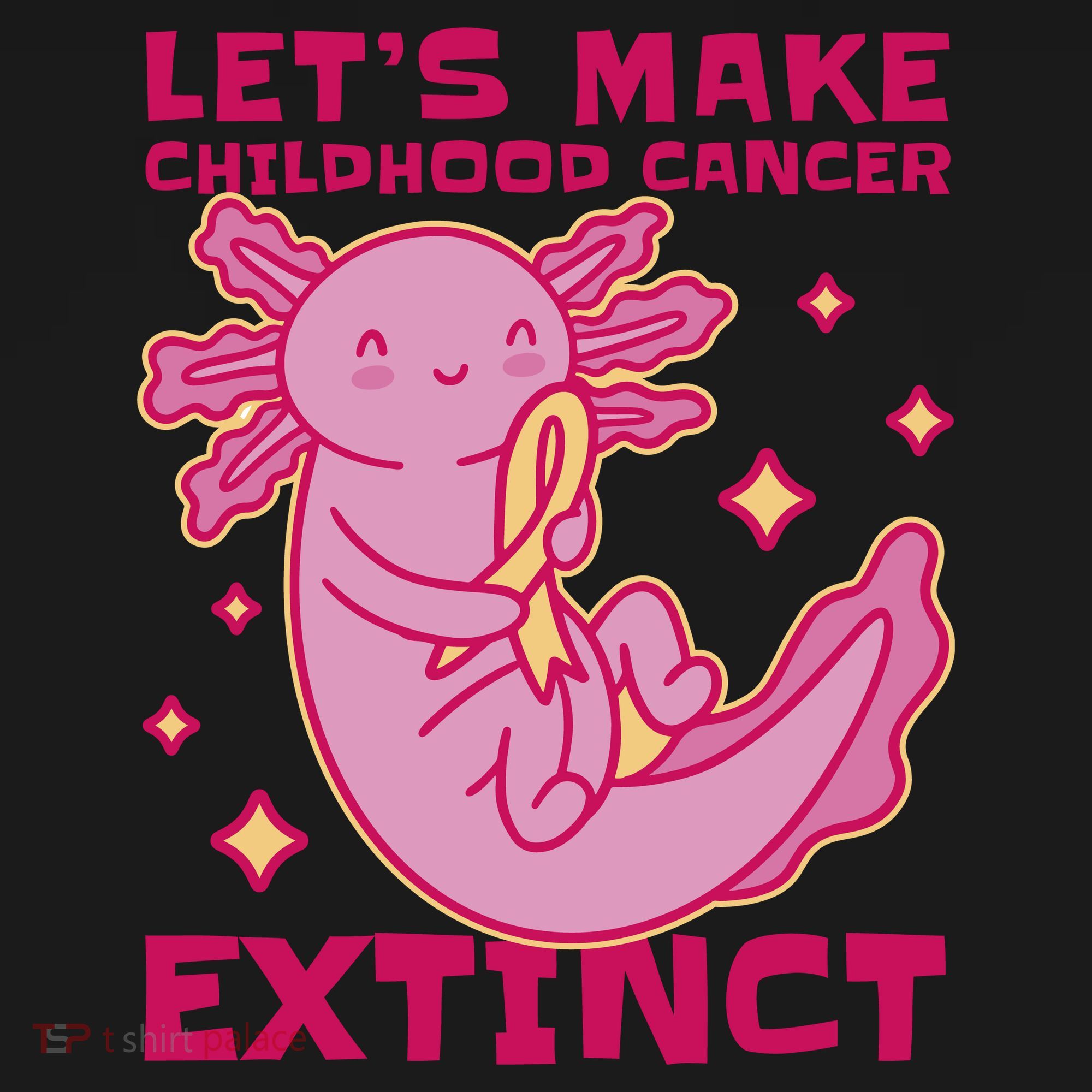 Childhood Cancer Awareness Axolotl Tote Bag