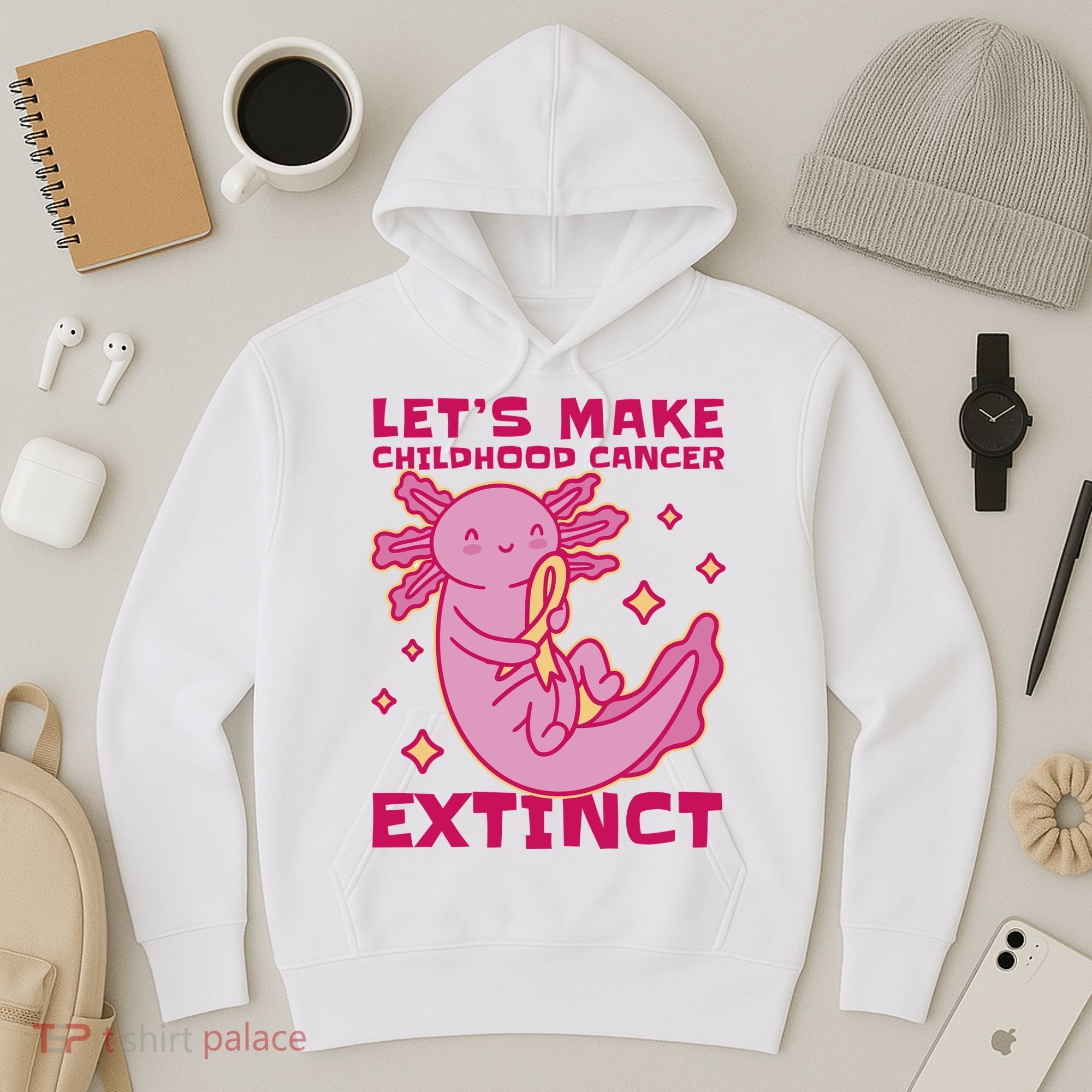 Childhood Cancer Awareness Axolotl Hoodie
