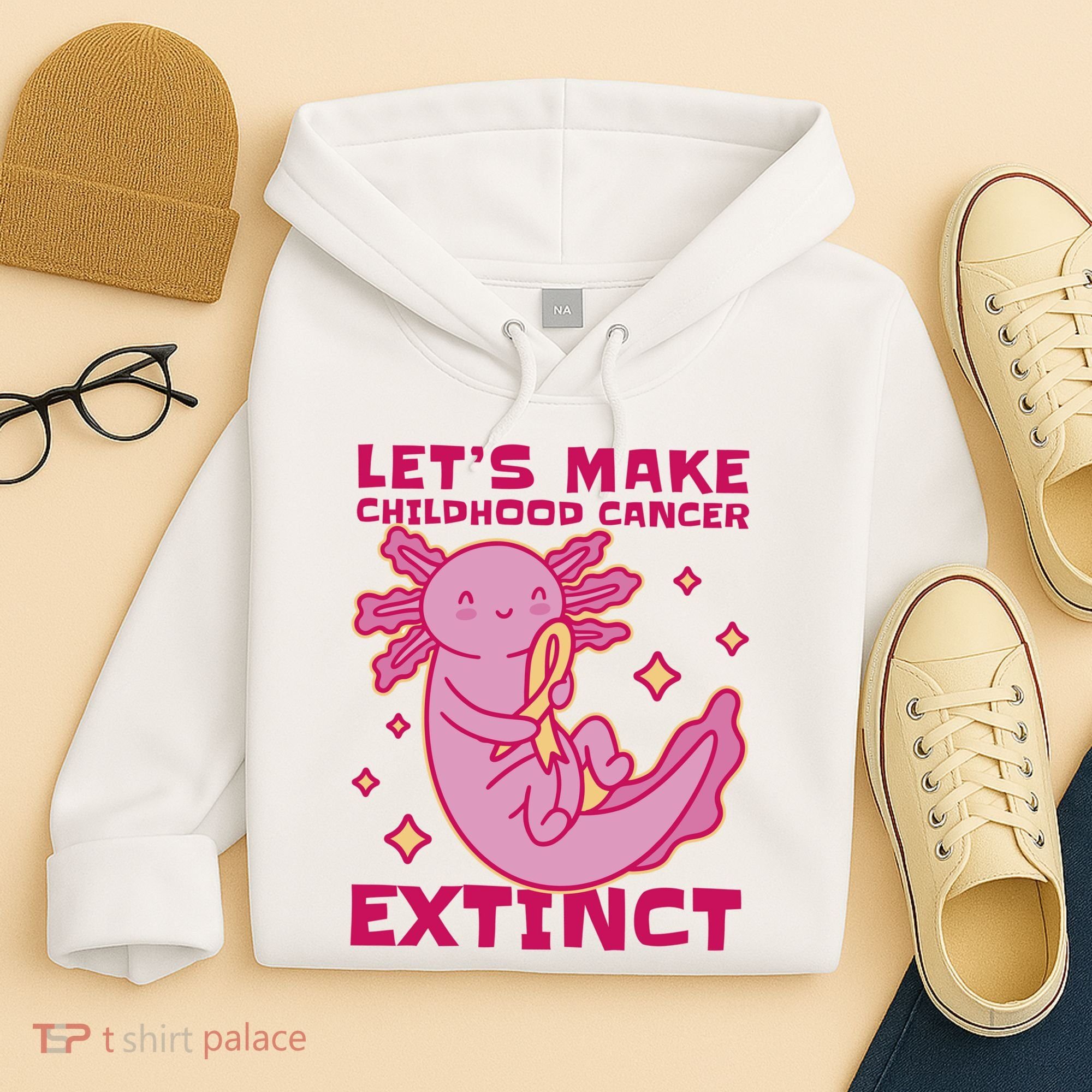 Childhood Cancer Awareness Axolotl Hoodie