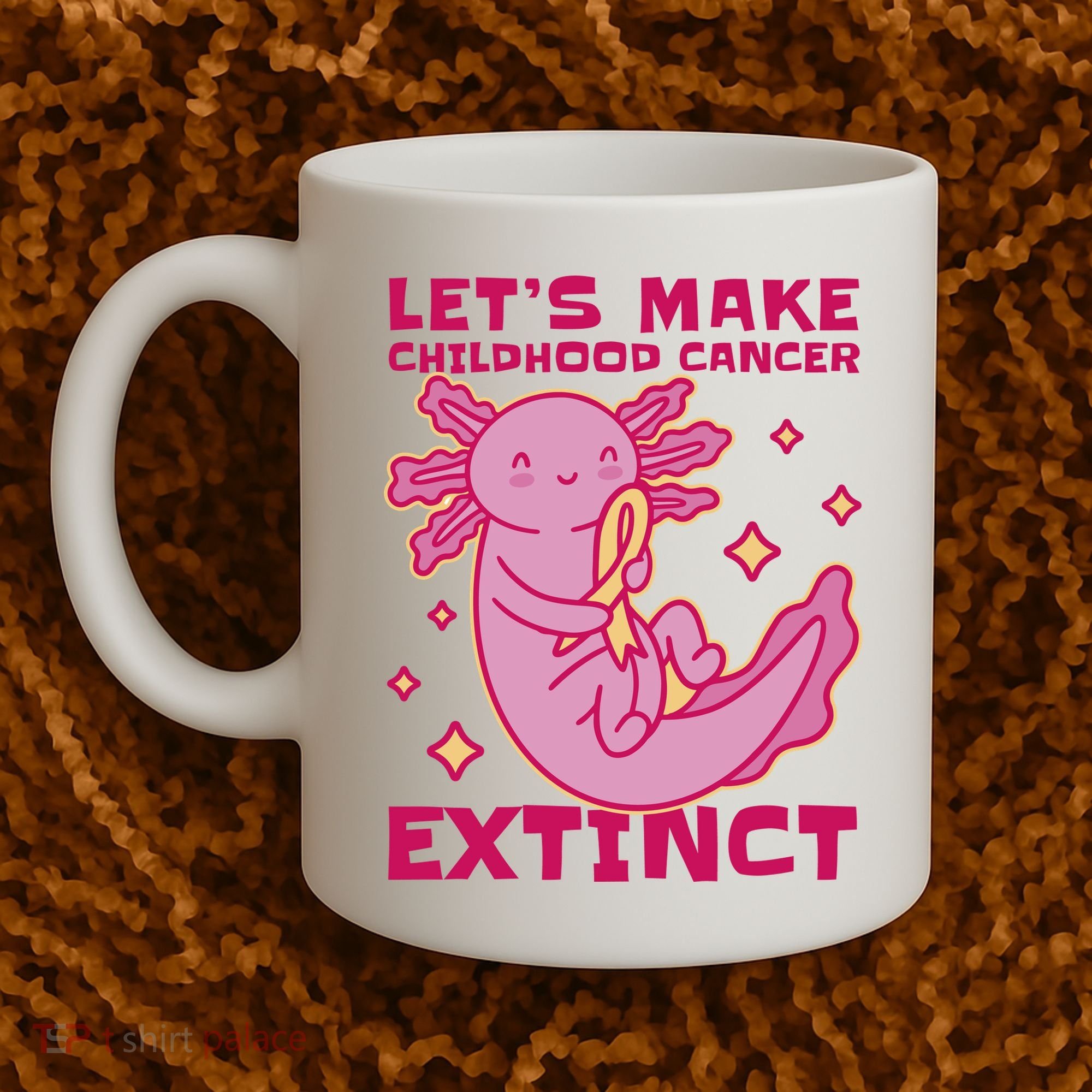 Childhood Cancer Awareness Axolotl Coffee Mug