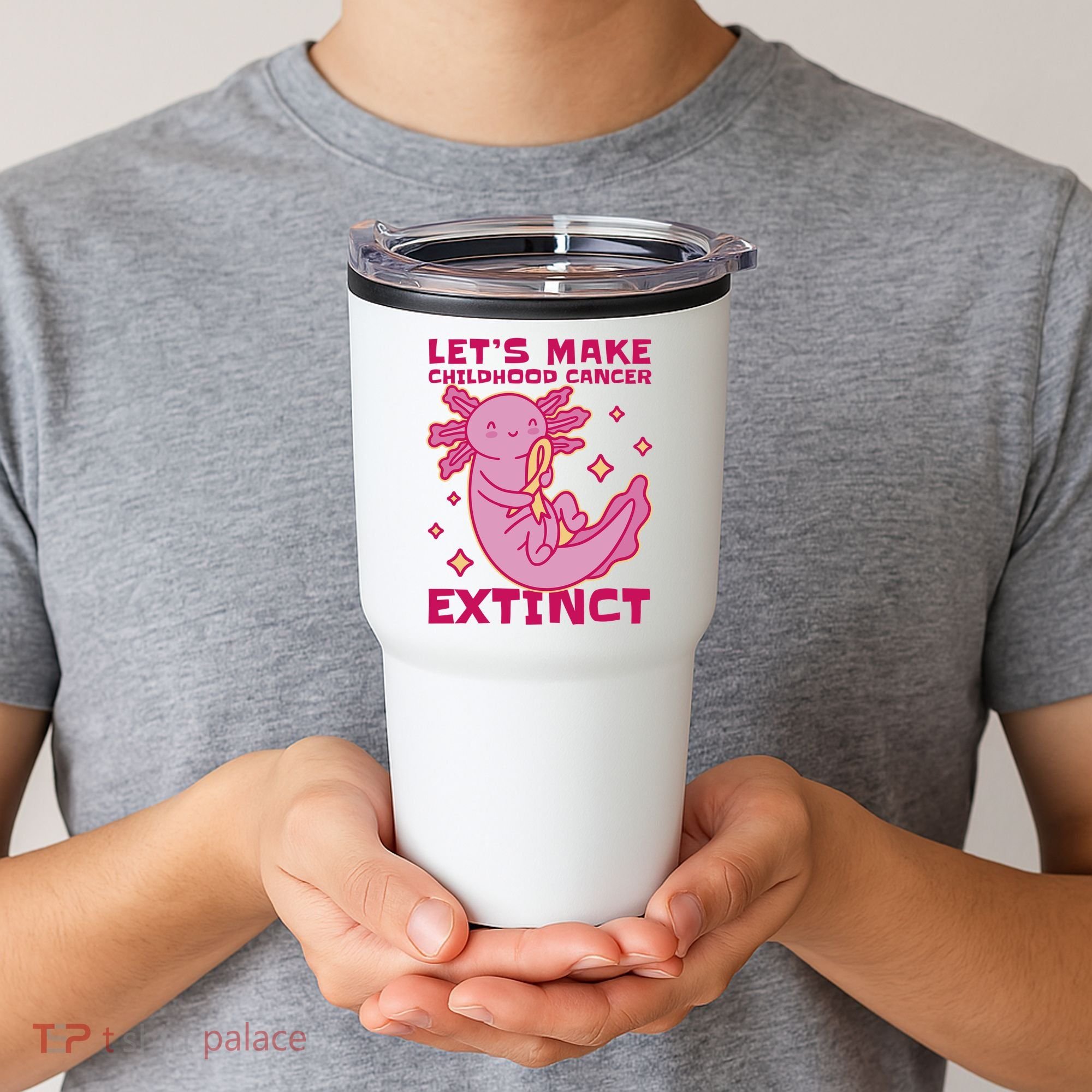 Childhood Cancer Awareness Axolotl Tumbler