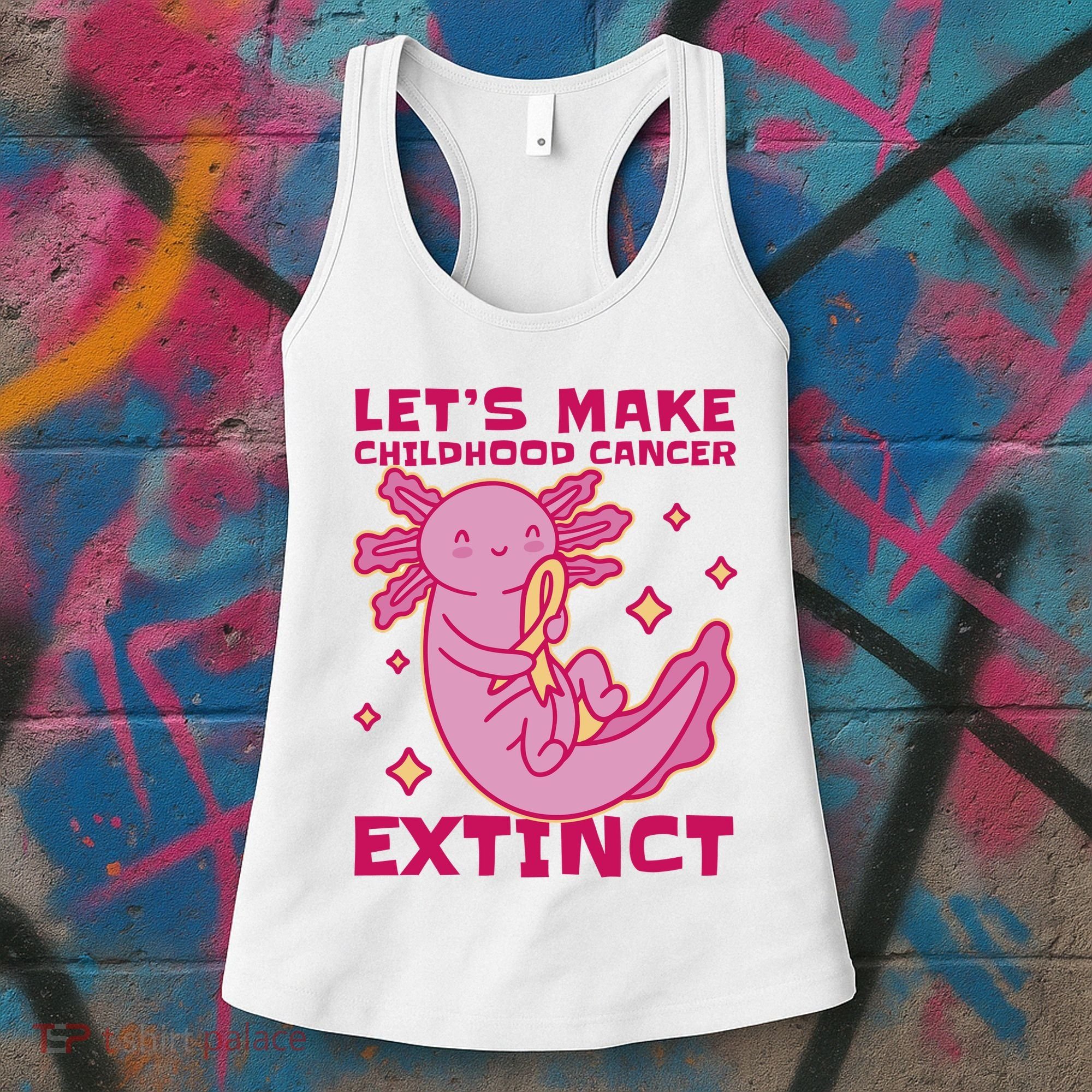 Childhood Cancer Awareness Axolotl Women's Tank Top