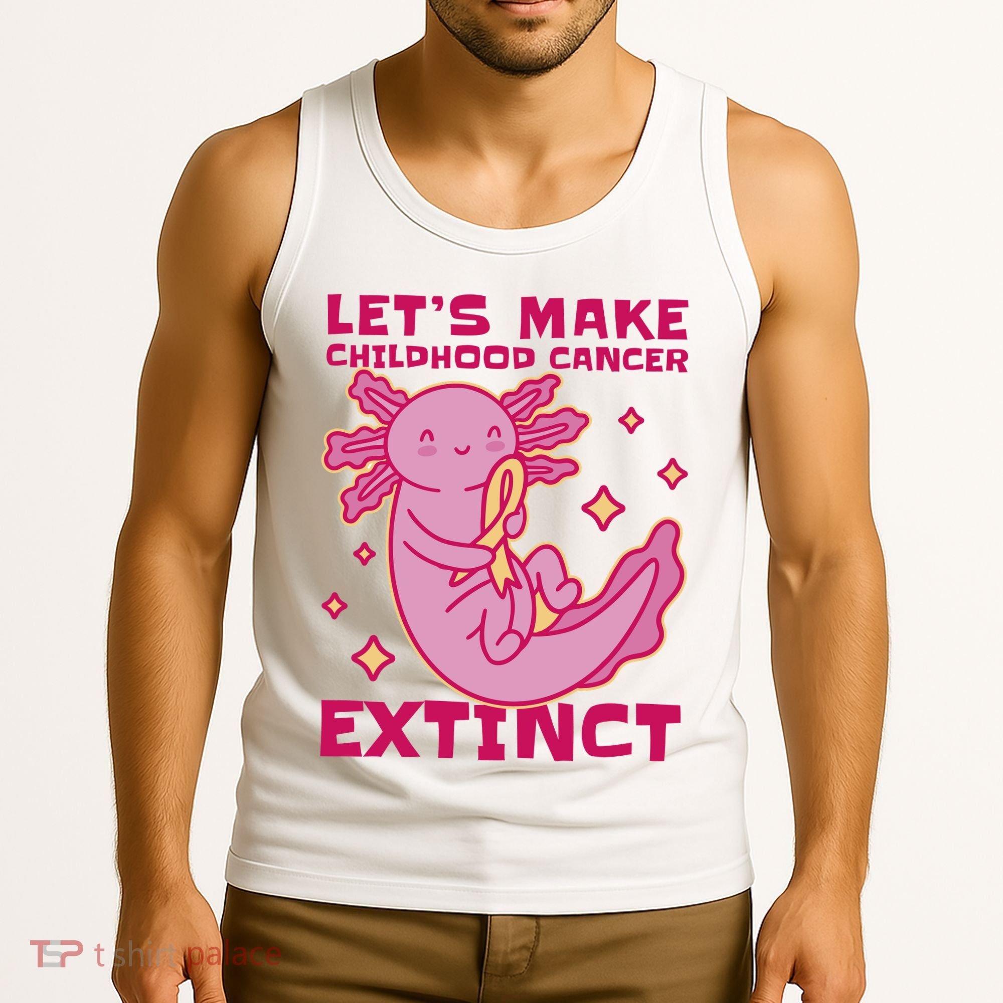Childhood Cancer Awareness Axolotl Tank Top