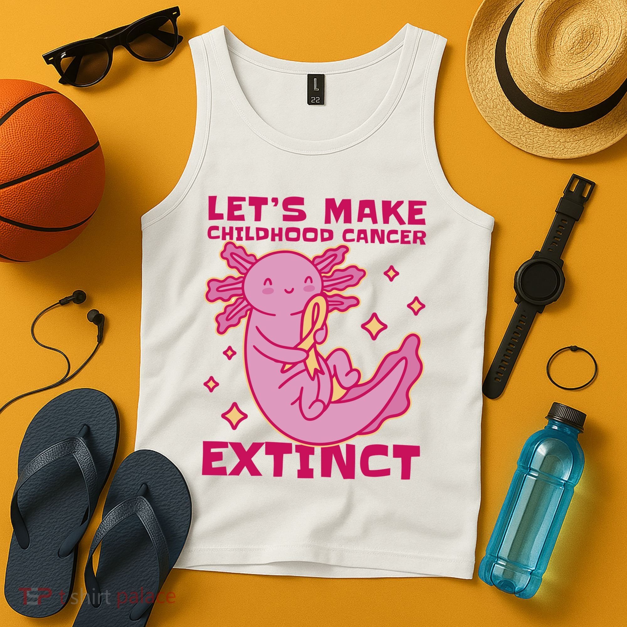 Childhood Cancer Awareness Axolotl Tank Top