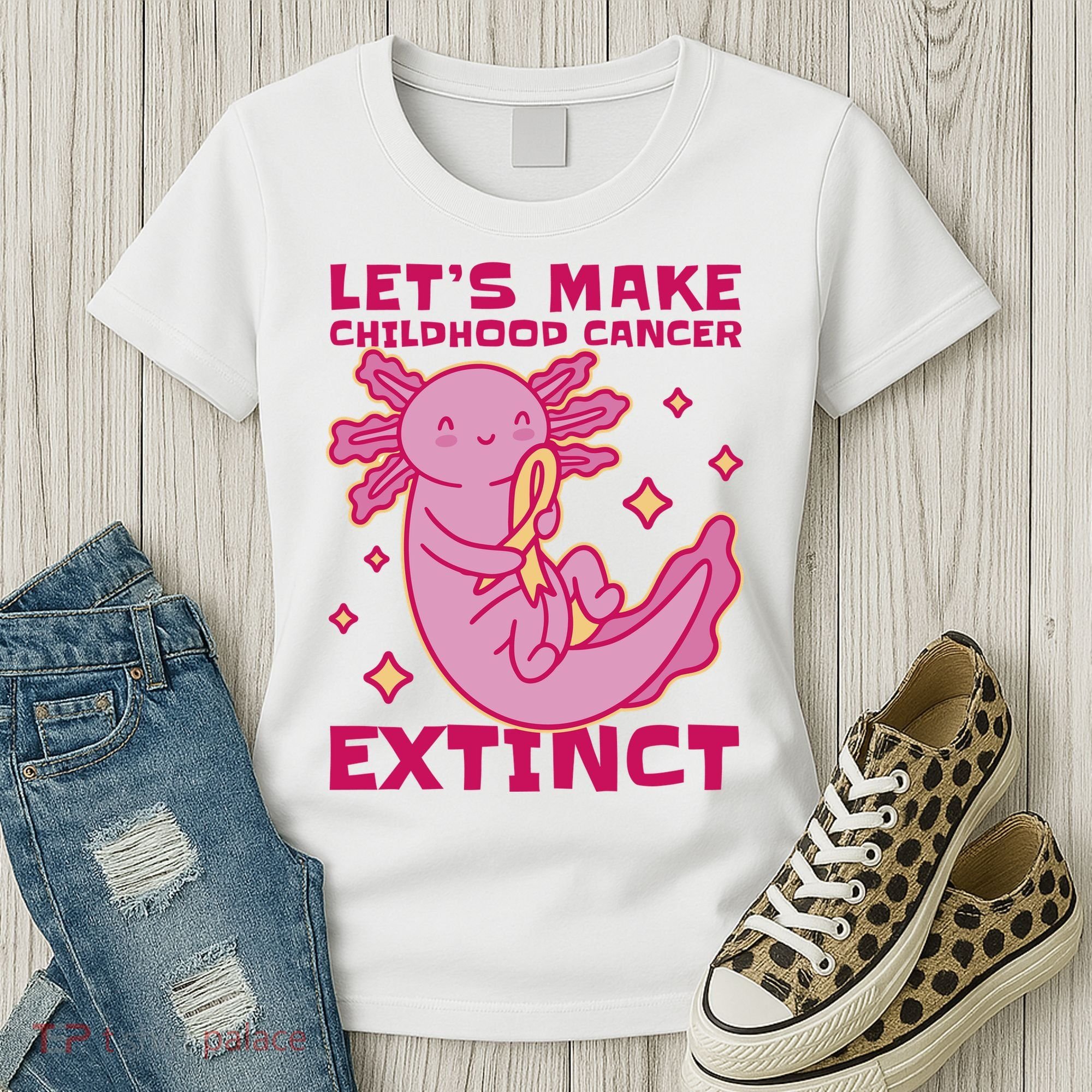 Childhood Cancer Awareness Axolotl Women's T-Shirt