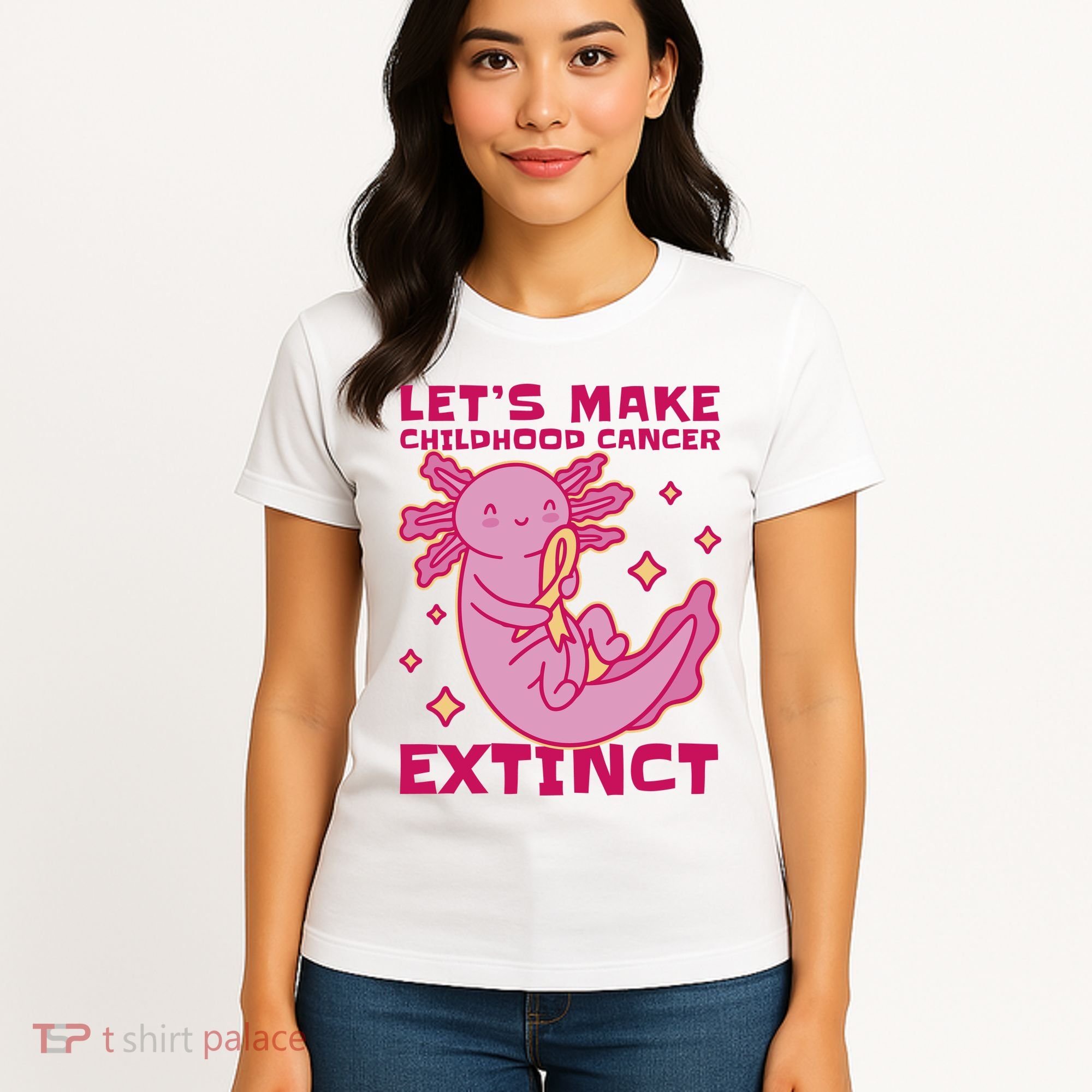 Childhood Cancer Awareness Axolotl Women's T-Shirt
