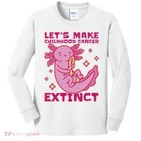 Childhood Cancer Awareness Axolotl Kids Long Sleeve Shirt thumb 0