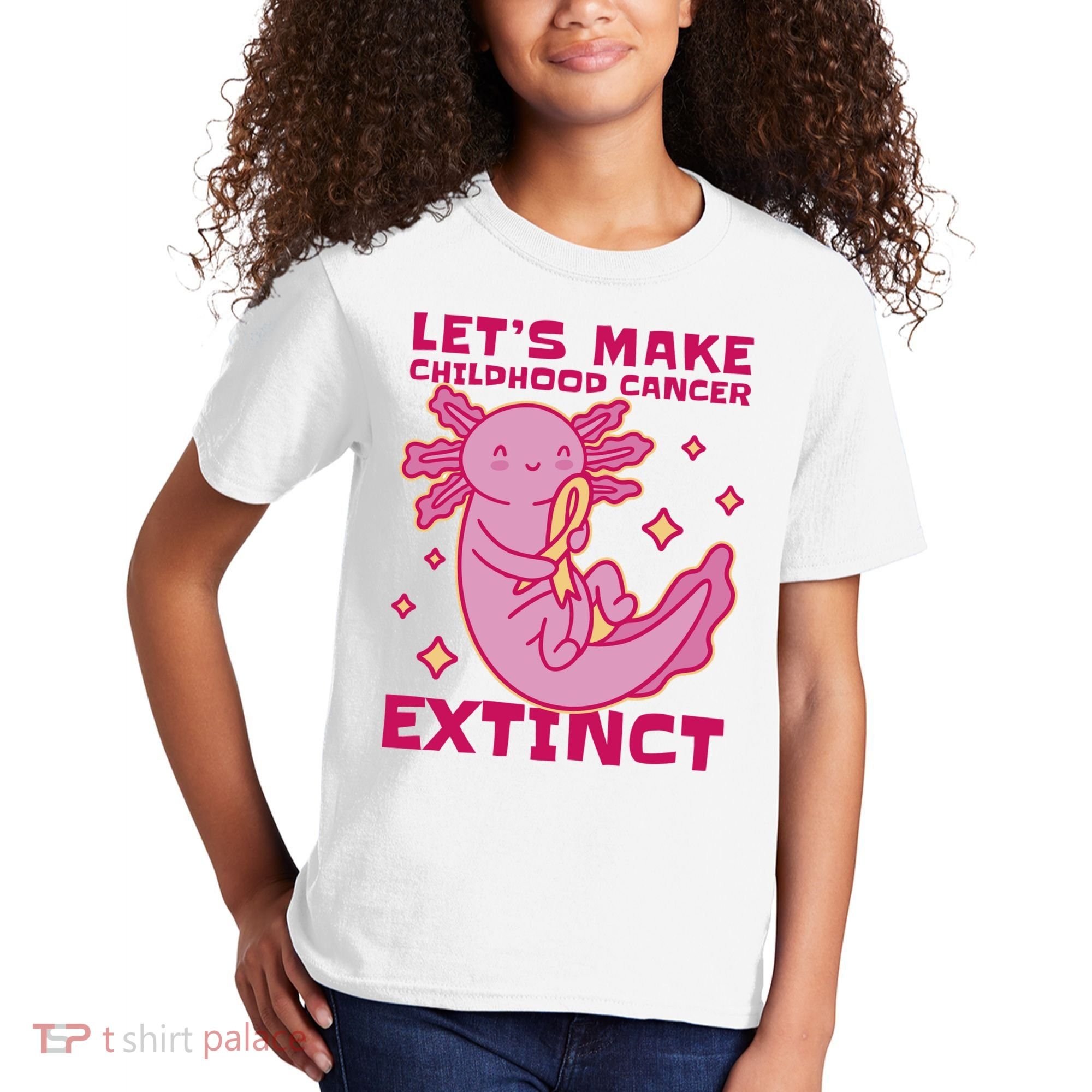 Childhood Cancer Awareness Axolotl Kids T-Shirt