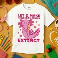 Childhood Cancer Awareness Axolotl Kids T-Shirt thumb 3