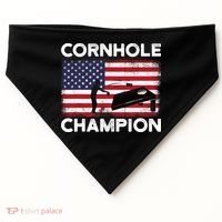 Cornhole Champion American Flag USA July 4th Cornhole USA-Made Doggie Bandana thumb 0