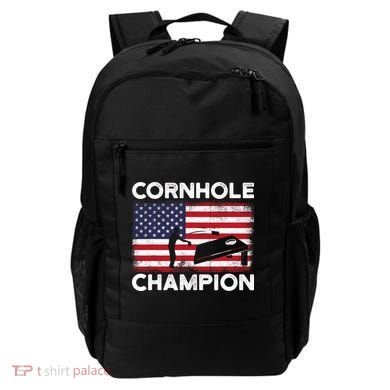 Cornhole Champion American Flag USA July 4th Cornhole Backpack