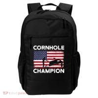 Cornhole Champion American Flag USA July 4th Cornhole Backpack thumb 0