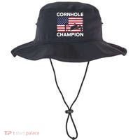 Cornhole Champion American Flag USA July 4th Cornhole Bucket Hat thumb 0