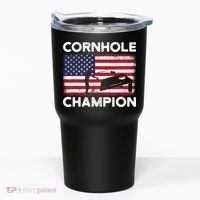 Cornhole Champion American Flag USA July 4th Cornhole Tumbler thumb 0