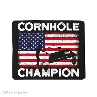 Cornhole Champion American Flag USA July 4th Cornhole Mousepad