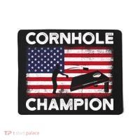 Cornhole Champion American Flag USA July 4th Cornhole Mousepad thumb 0