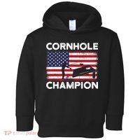 Cornhole Champion American Flag USA July 4th Cornhole Toddler Hoodie thumb 0