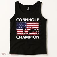 Cornhole Champion American Flag USA July 4th Cornhole Tank Top thumb 2