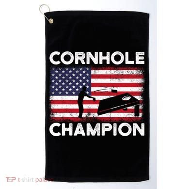 Cornhole Champion American Flag USA July 4th Cornhole Golf Towel