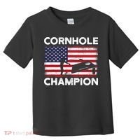 Cornhole Champion American Flag USA July 4th Cornhole Toddler T-Shirt thumb 0