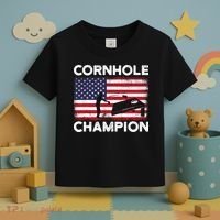 Cornhole Champion American Flag USA July 4th Cornhole Toddler T-Shirt thumb 3