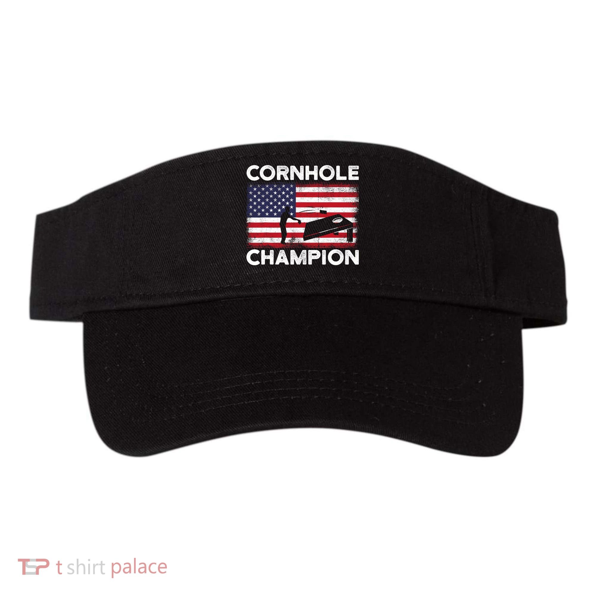 Cornhole Champion American Flag USA July 4th Cornhole Visor